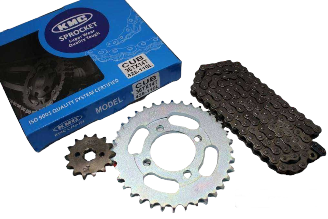 DİŞLİ SETİ CUB 14T 36T 428X110L BAKLA KMC