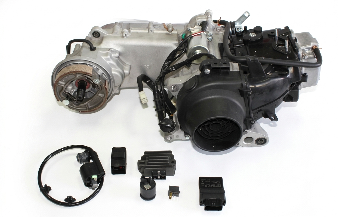 Honda Activa-S 125 Alt Motor Komple (Bobin-Beyin-Konjektör-Karbüratör)