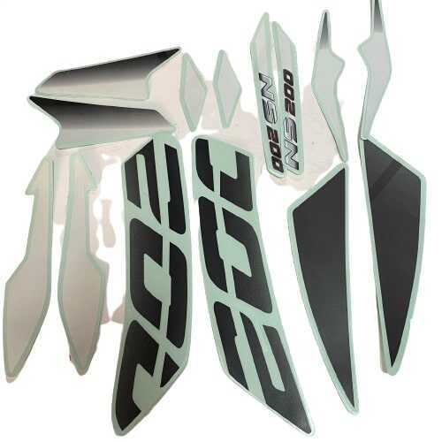 Bajaj Pulsar NS 200 Arma Etiket Sticker Seti Beyaz