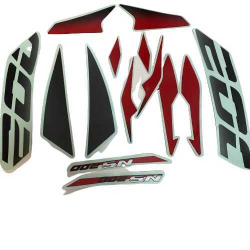 Bajaj Pulsar NS 200 Arma Etiket Sticker Seti Kırmızı